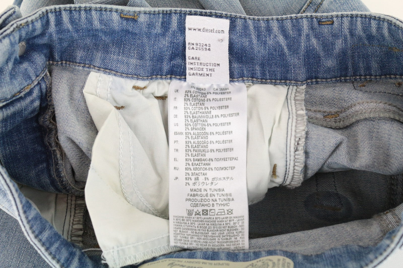 DIESEL Slandy 084MT Women's Skinny Jeans W28/L32 Zip Distressed Super Slim Fit