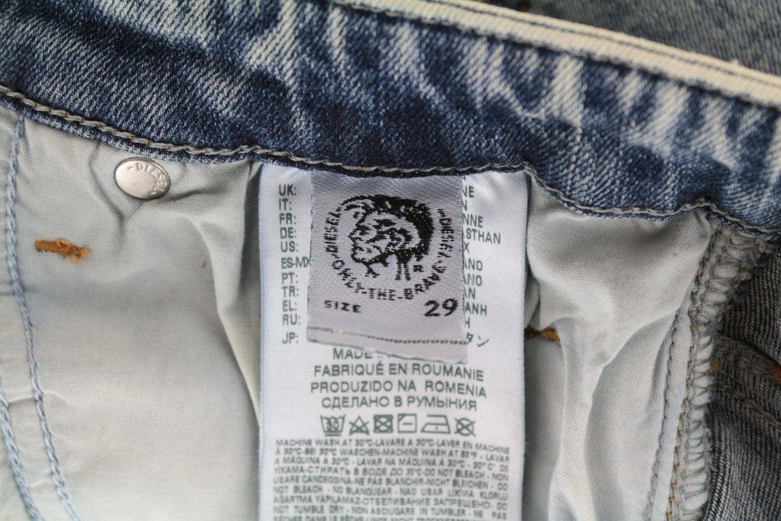 DIESEL Babhila 069BN Women's Skinny Jeans W29/L32 Blue Slim Fit Stretch Button