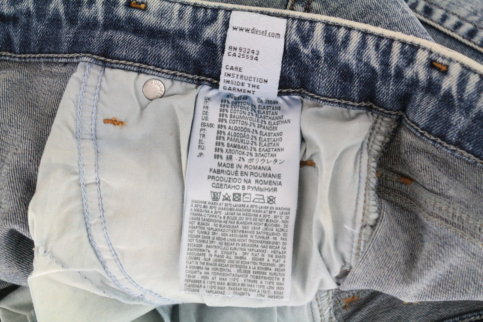 DIESEL Babhila 069BN Women's Skinny Jeans W29/L32 Blue Slim Fit Stretch Button