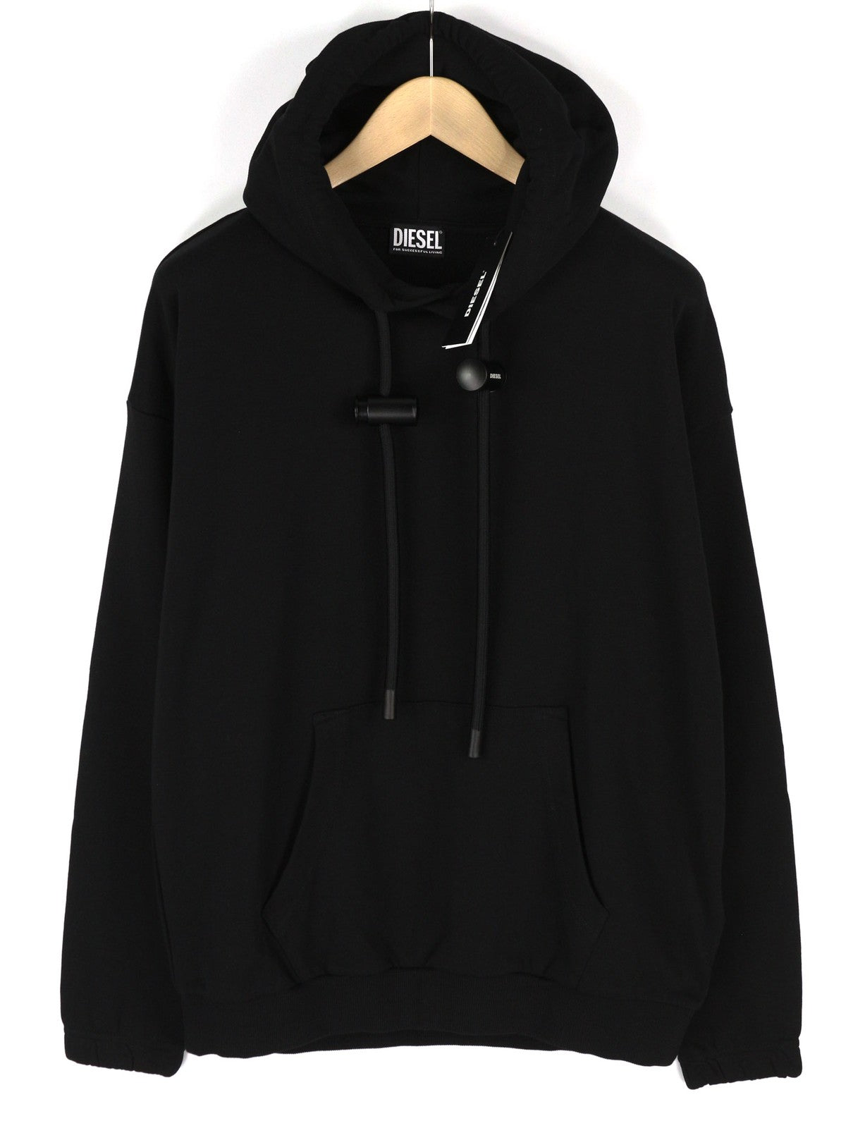 DIESEL S-Balirib Men Hoodie M Black Kangaroo Pocket Hooded Long Sleeve RRP175