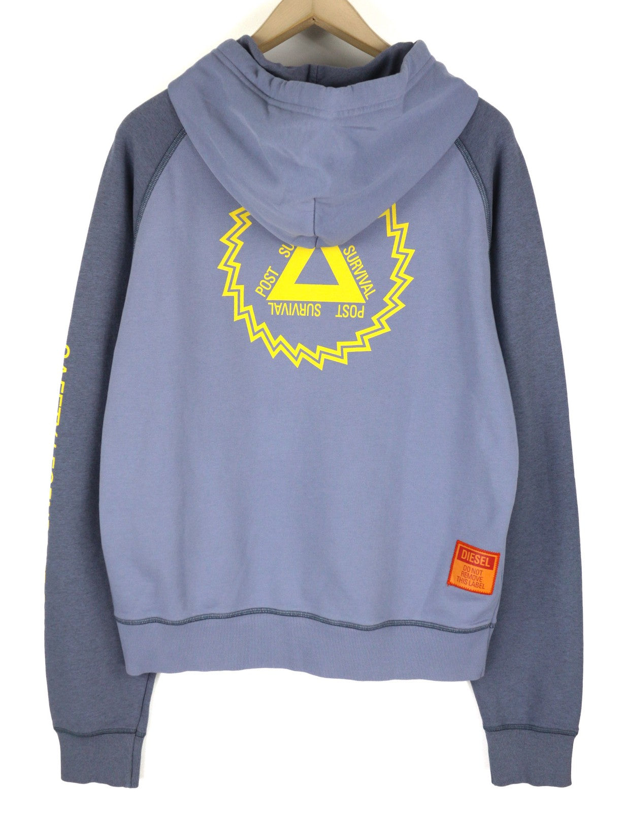 DIESEL S-Girlan-Hood Men Hoodie L Blue Pullover Kangaroo Pocket Hooded Logo