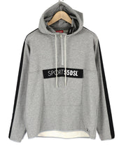 DIESEL AMST-Coarll-WT24 Men Hoodie L Grey Melange Sport 55DSL Half Zip Neck