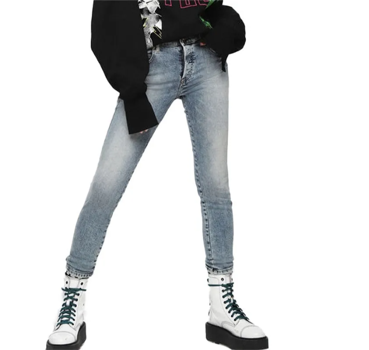 DIESEL Babhila 069BN Women's Skinny Jeans W30/L32 Light Blue Slim Stretch Fit