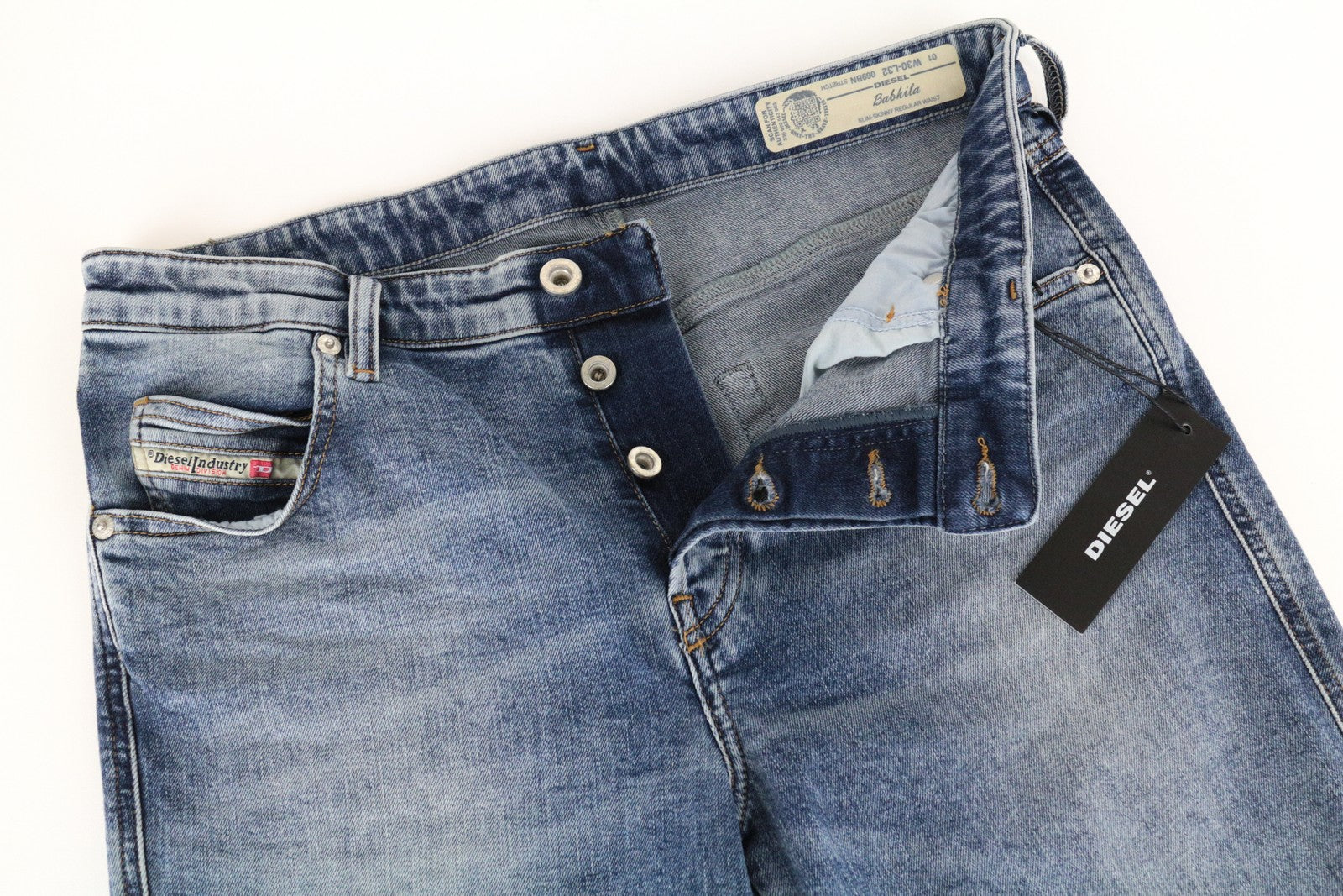 DIESEL Babhila 069BN Women's Skinny Jeans W30/L32 Light Blue Slim Stretch Fit