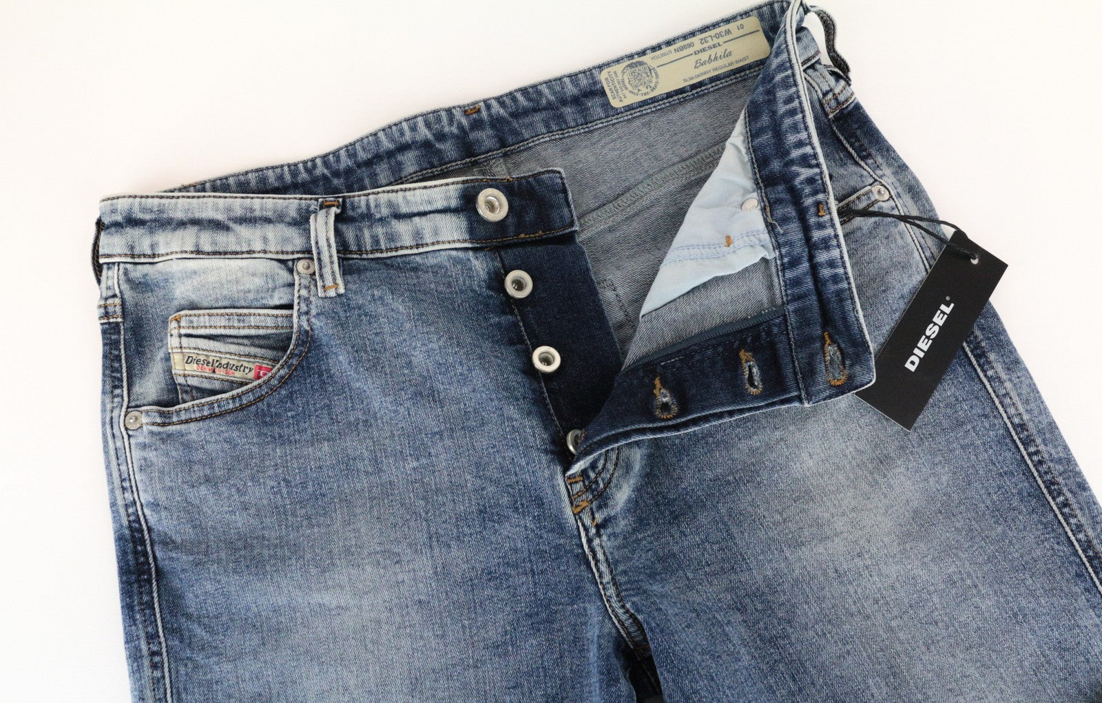 DIESEL Babhila 069BN Women's Skinny Jeans W30/L32 Faded Blue Slim Stretch Button