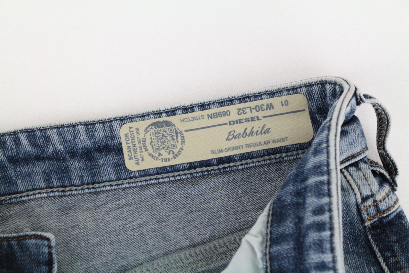 DIESEL Babhila 069BN Women's Skinny Jeans W30/L32 Faded Blue Slim Stretch Button