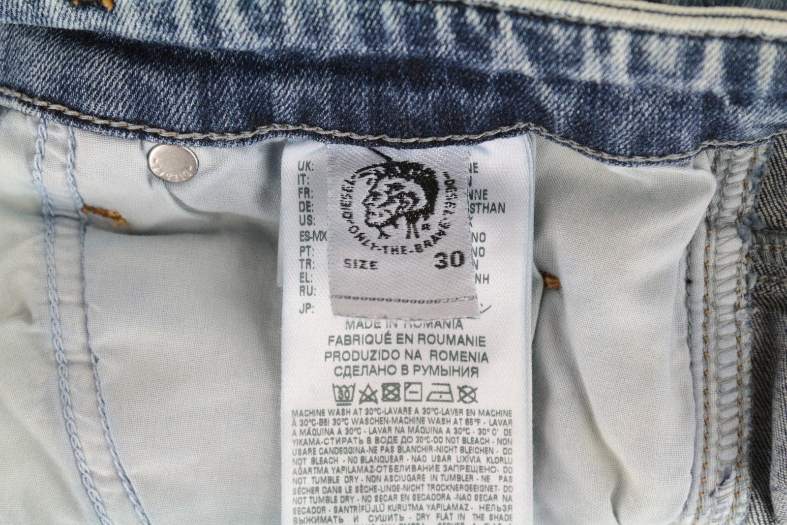 DIESEL Babhila 069BN Women's Skinny Jeans W30/L32 Faded Blue Slim Stretch Button