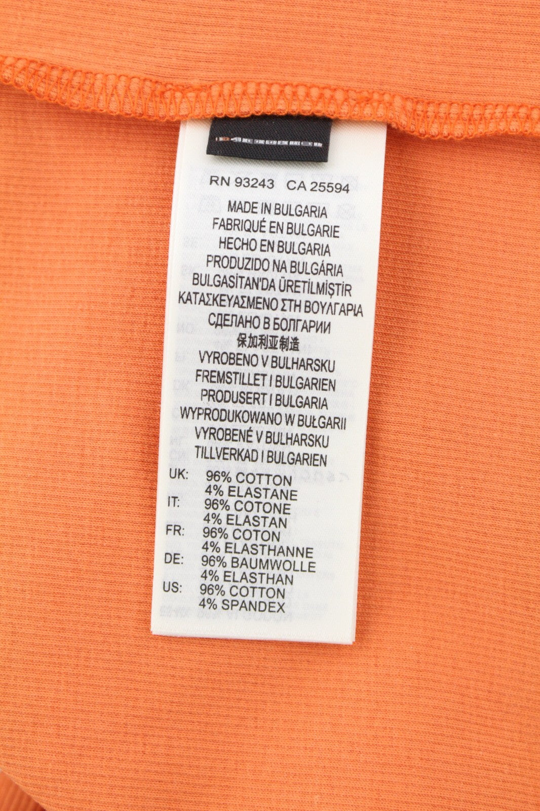 DIESEL T-Ballet-D Women T-Shirt L Orange Long Sleeve Round Neck Stretch RRP€100