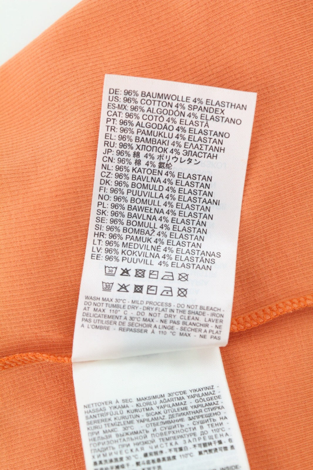 DIESEL T-Ballet-D Women T-Shirt M Orange Long Sleeve Round Neck Stretchy
