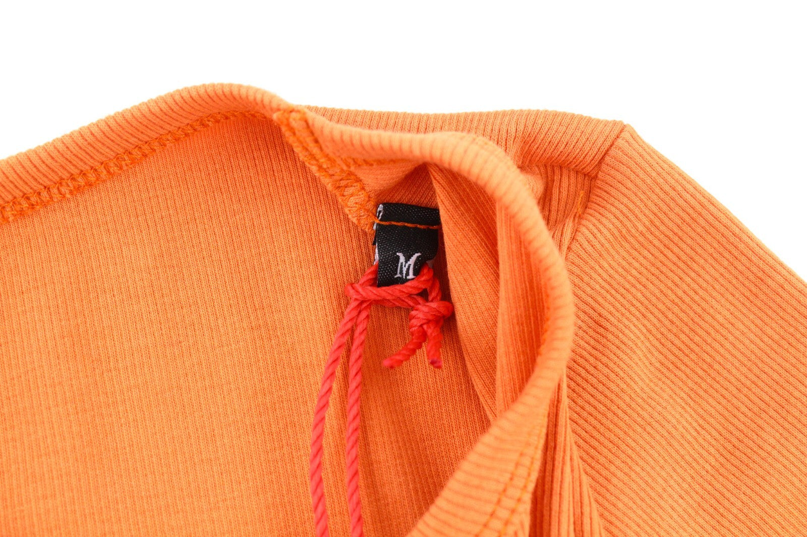 DIESEL T-Ballet-D Women T-Shirt M Orange Long Sleeve Round Neck Stretchy