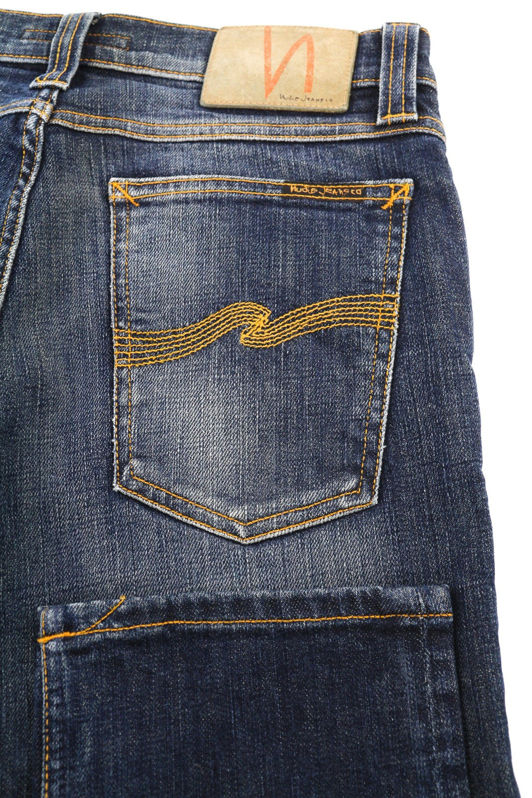 NUDIE Tube Kelly Men Jeans W28/L34 Midnight Blue Washed Zip Fly Slim Fit Dark