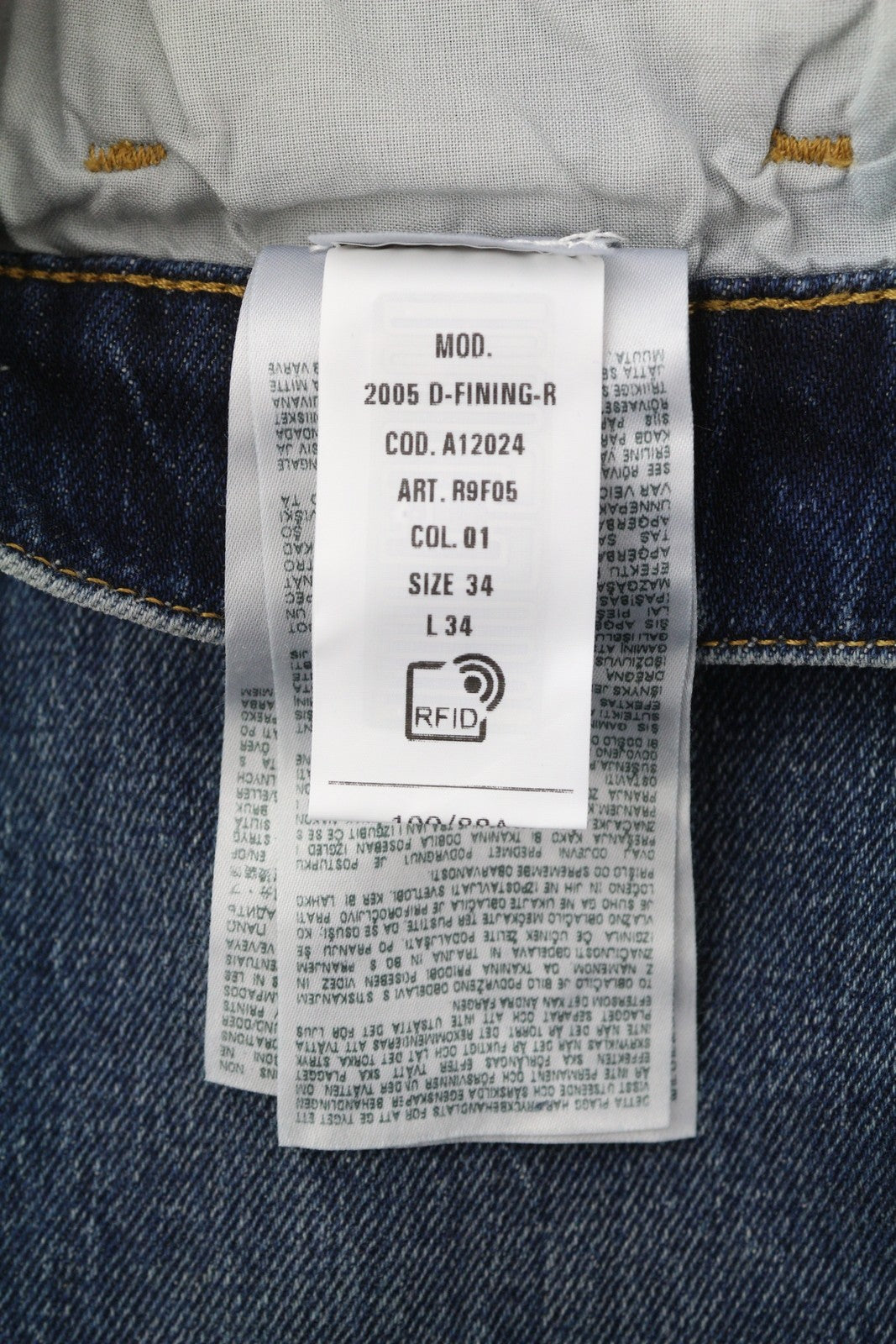 DIESEL 2005 D-Fining R9F05 Men Jeans W34/L34 Regular Tapered Distress RRP€225