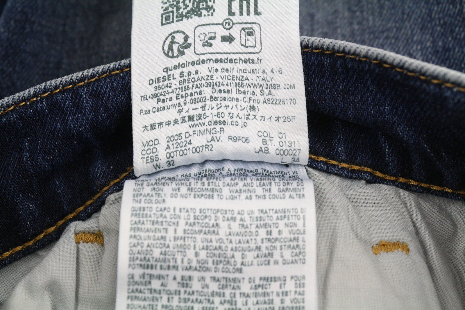 DIESEL 2005 D-Fining R9F05 Men Jeans W32/L34 Regular Tapered Distress RRP€225