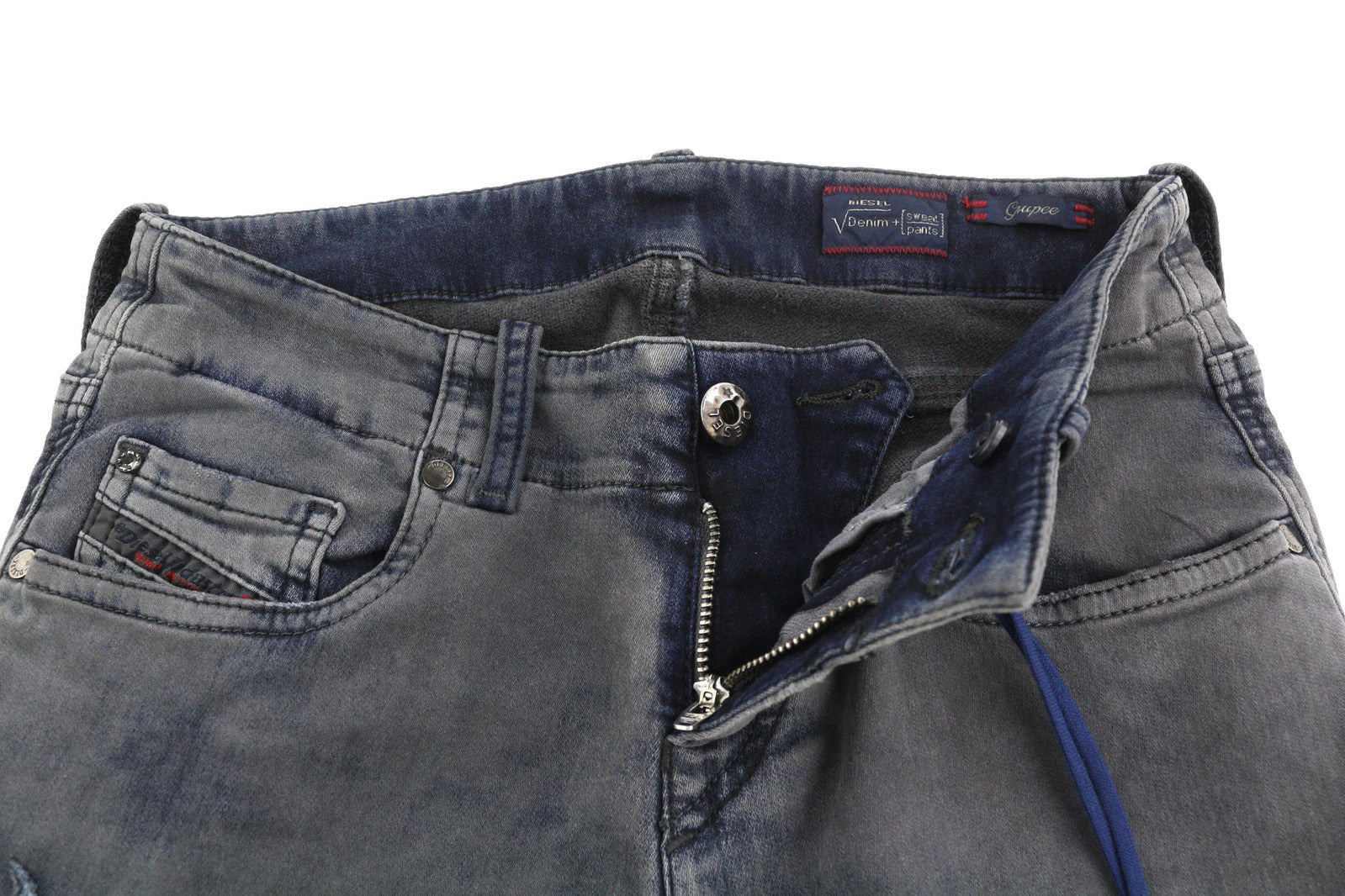 DIESEL Grupee-Ne 0666U Women Jeans W23 Jogg Denim Sweat Skinny Fit Washed Dark