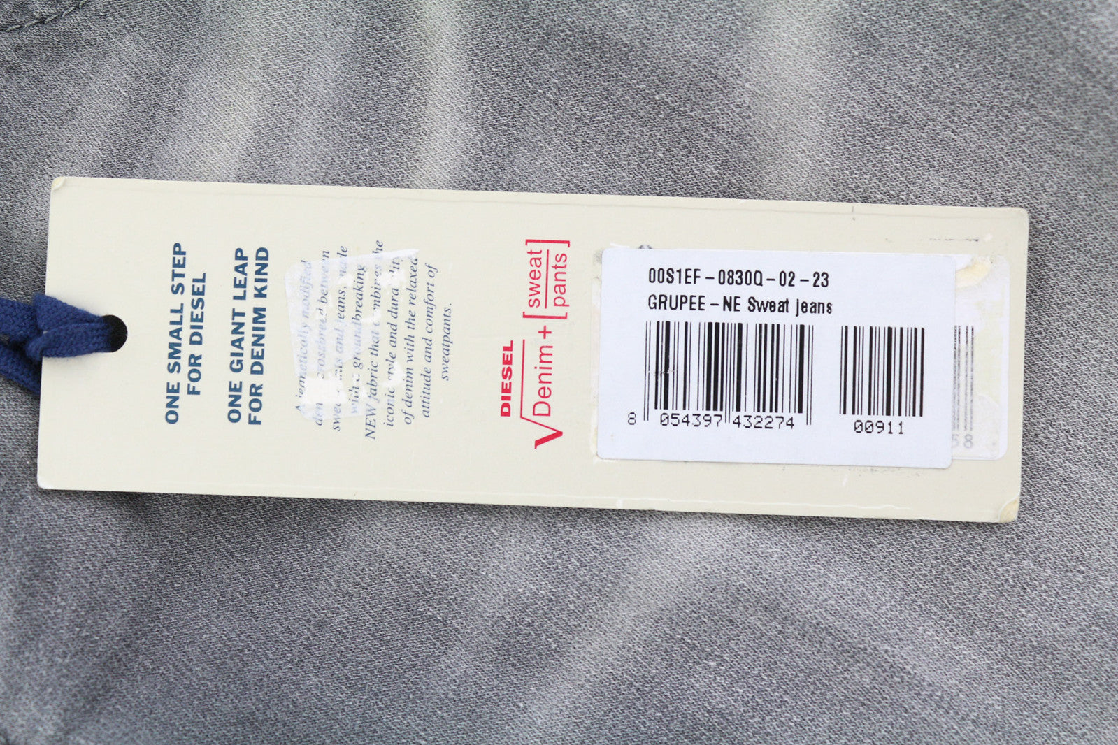 DIESEL Grupee-Ne 0830Q Women Jeans W23 Jogg Denim Sweat Skinny Fit Washed Grey