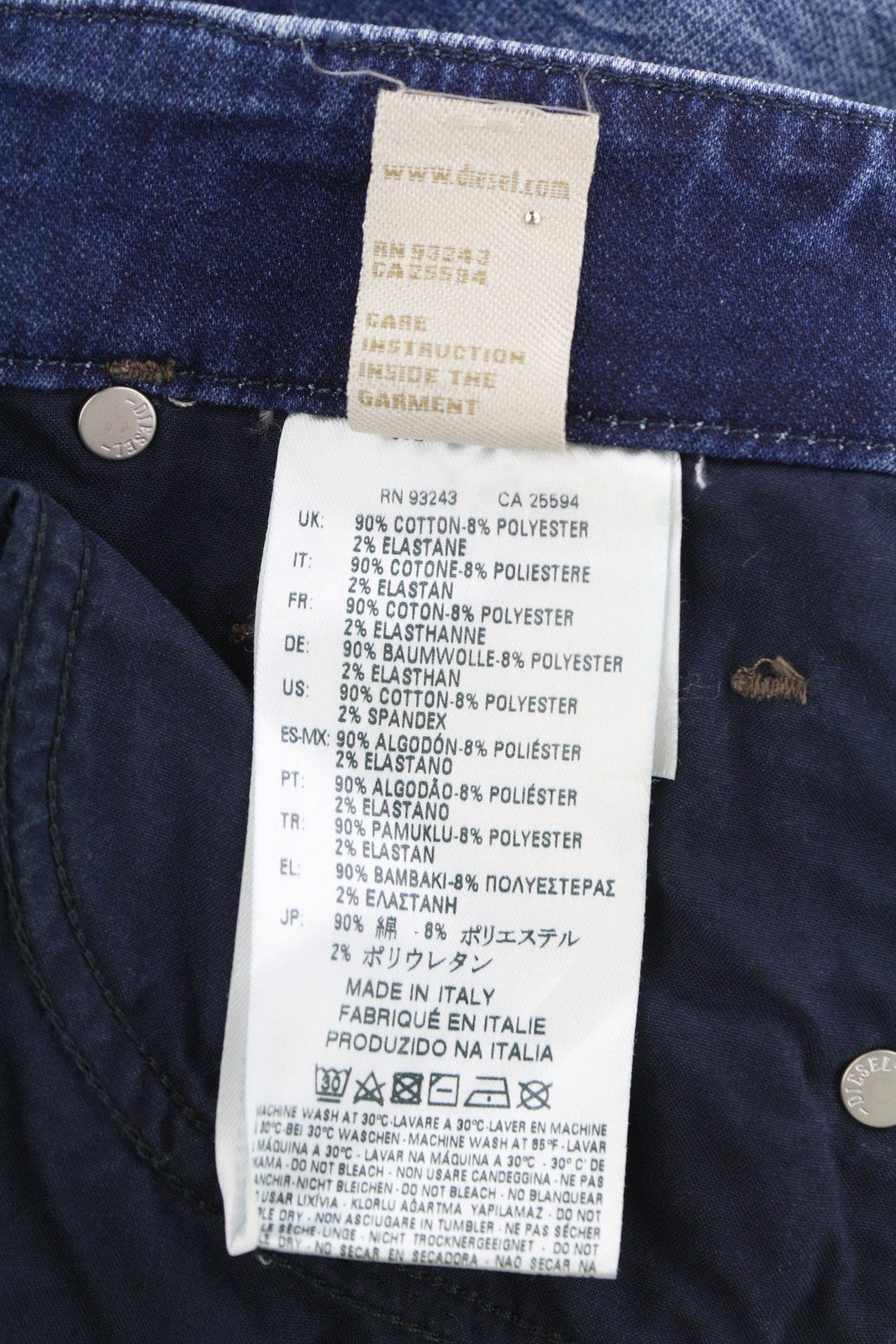 DIESEL Grupee-S-Ne 0685I Women Jeans W23 Jogg Washed Ripped Skinny Fit Blue