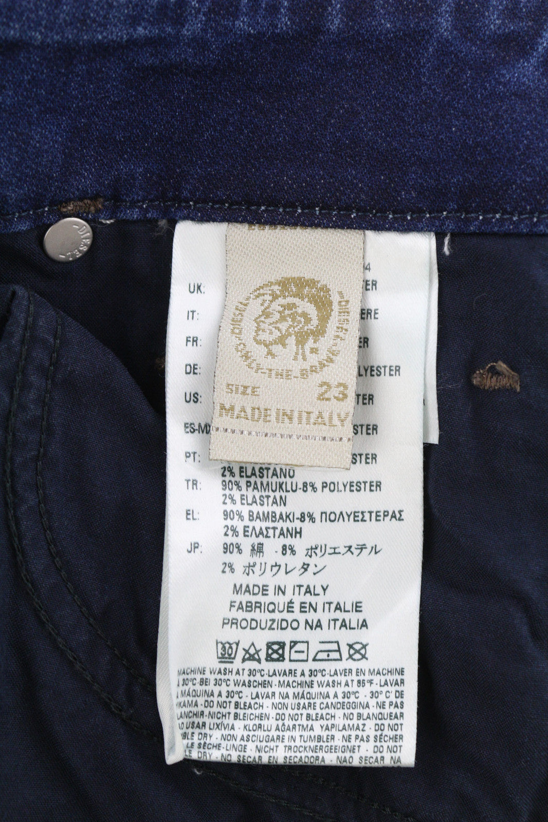 DIESEL Grupee-S-Ne 0685I Women Jeans W23 Jogg Washed Ripped Skinny Fit Blue