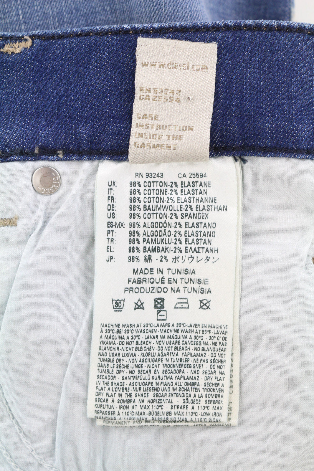 DIESEL Grupee 0664S Women Jeans W25/L32 Super Slim Skinny Low Waist Stretch