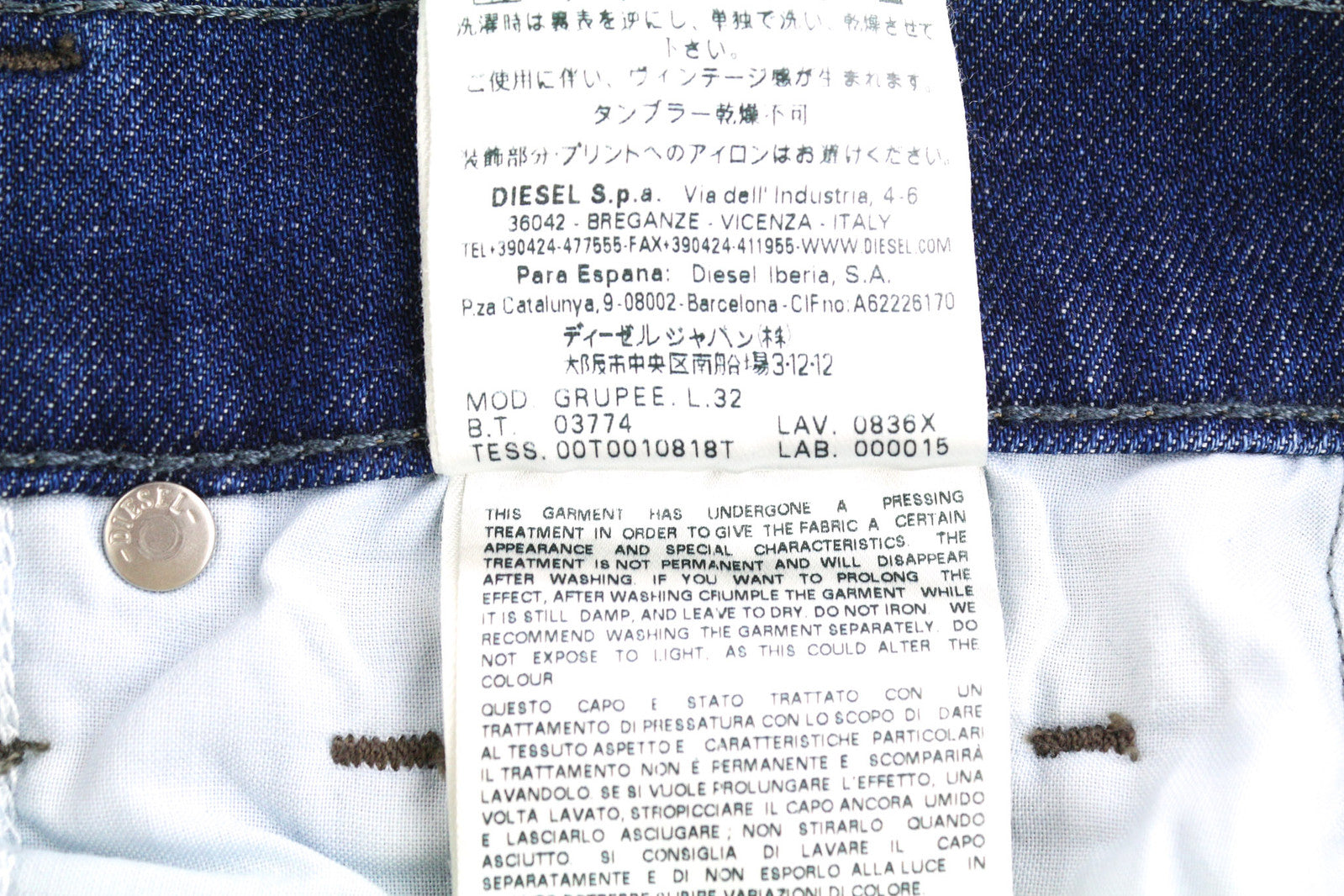 DIESEL Grupee 0836X Women Jeans W24/L32 Super Slim Skinny Low Waist Stretch