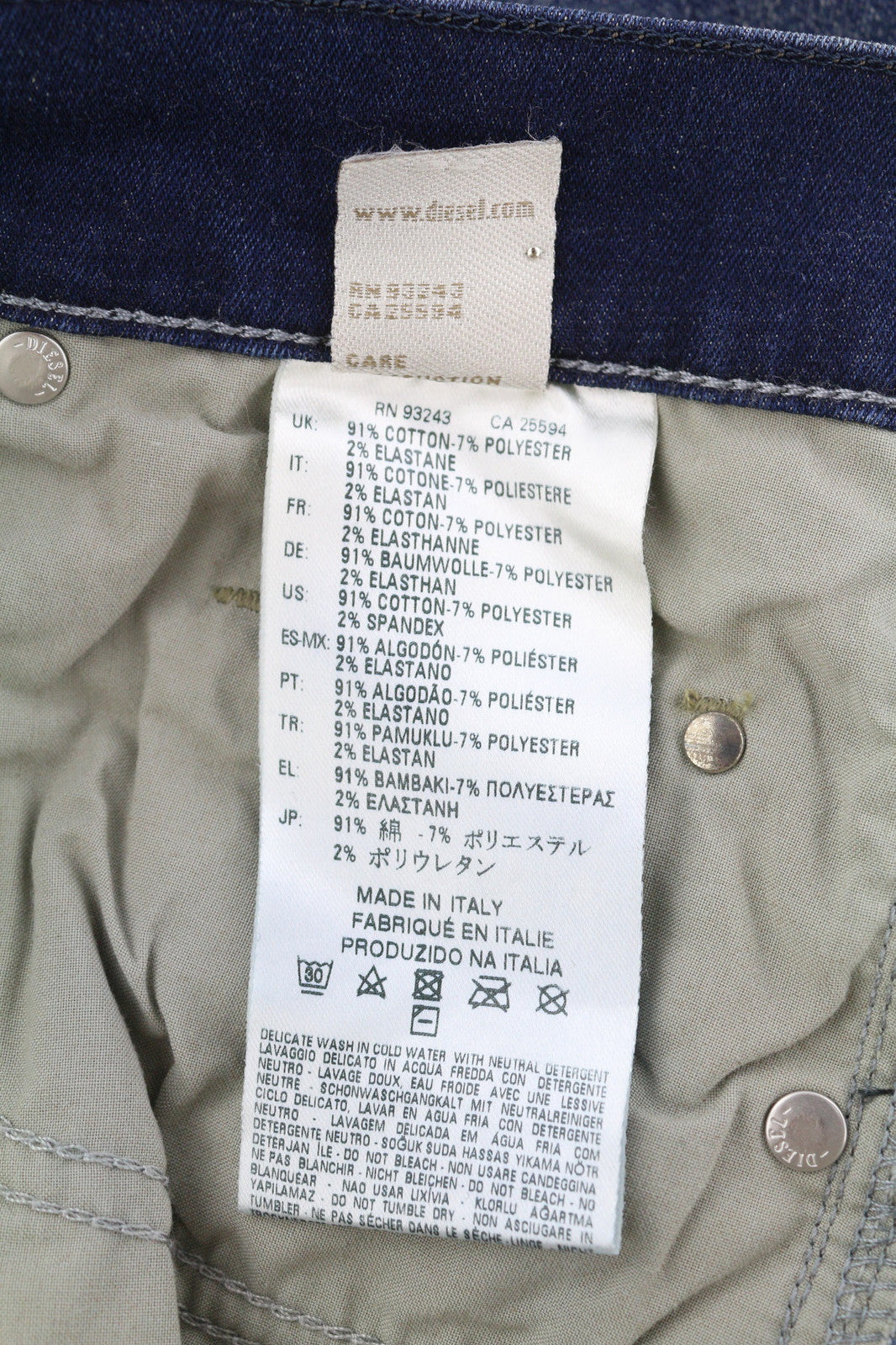 DIESEL Grupee 0838T Women Jeans W27/L32 Super Slim Skinny Low Waist Stretch