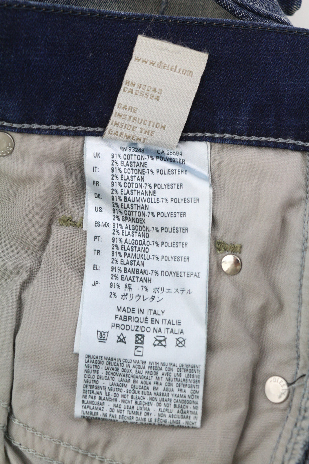 DIESEL Grupee 0838T Women Jeans W27/L32 Super Slim Skinny Low Waist Stretch