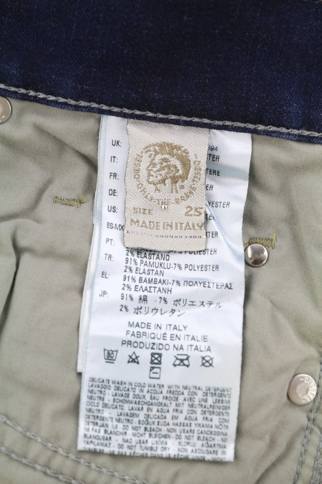 DIESEL Grupee 0838T Women Jeans W25/L32 Super Slim Skinny Low Waist Stretch