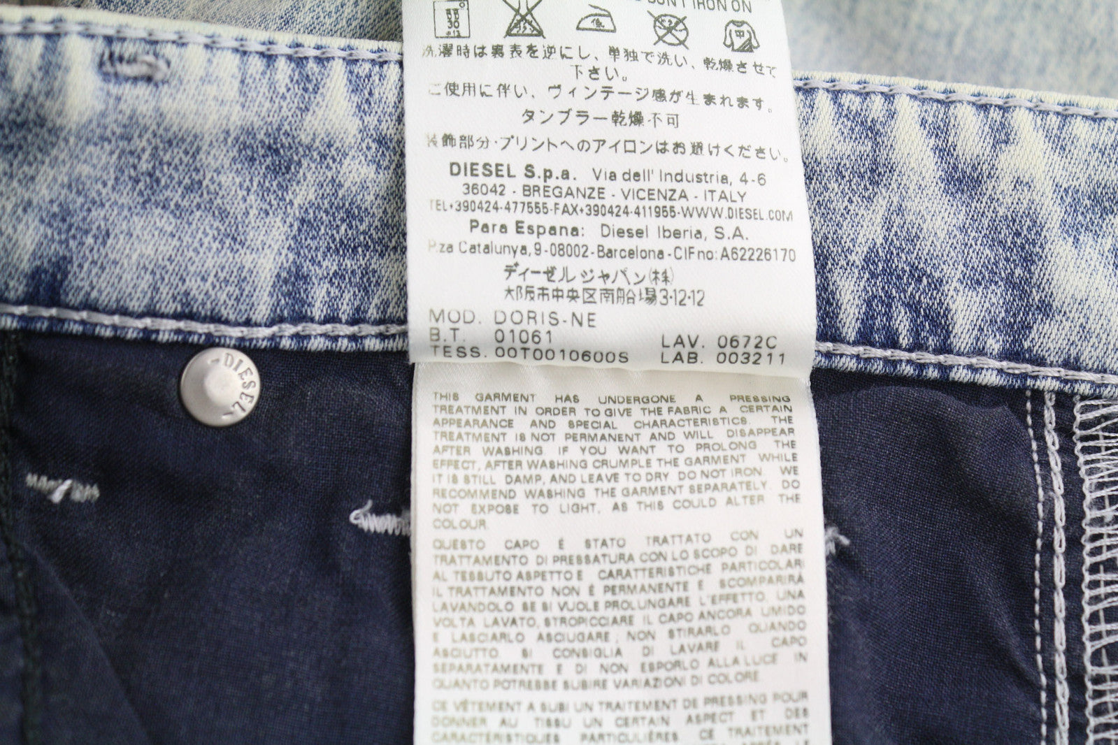 DIESEL Doris-Ne 0672C Women Jeans W27 Jogg Denim Sweat Blue Skinny RRP€210