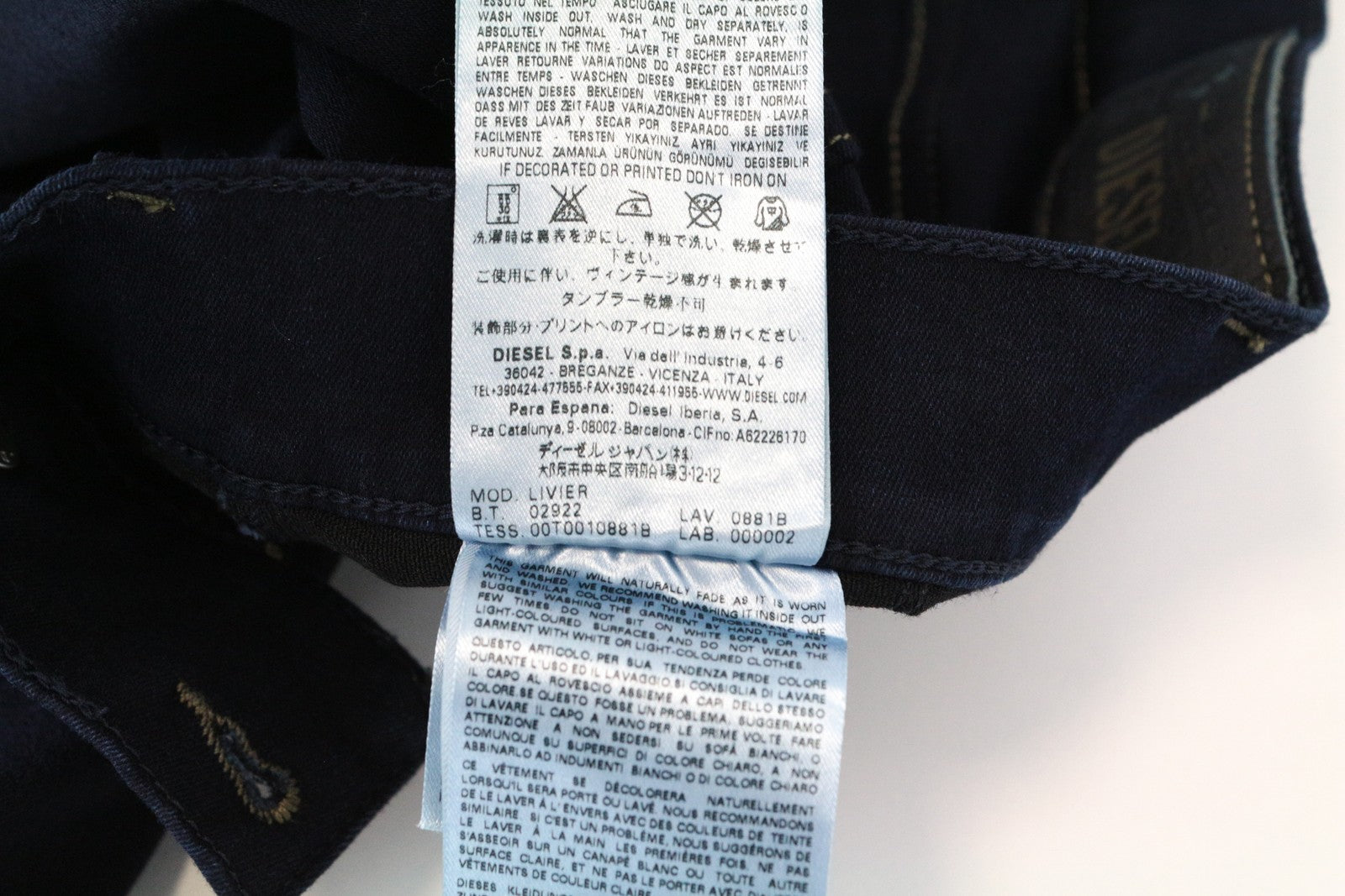 DIESEL Livier 0881B Women's Jegging Jeans W25 Super Slim Fit Dark Blue Low Waist