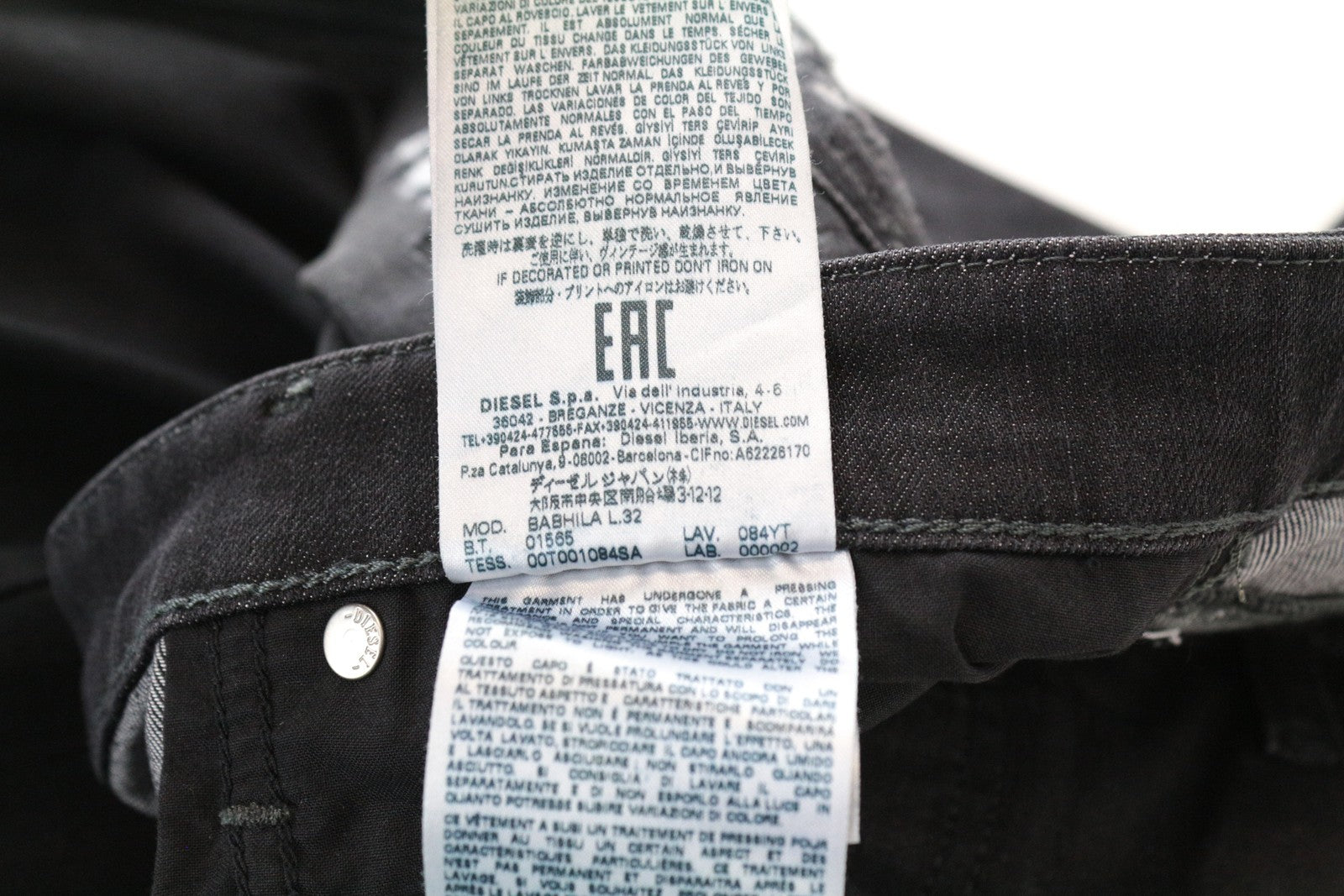 DIESEL Babhila 084YT Women's Skinny Jeans W31/L32 Distressed Stretch Fit Grey