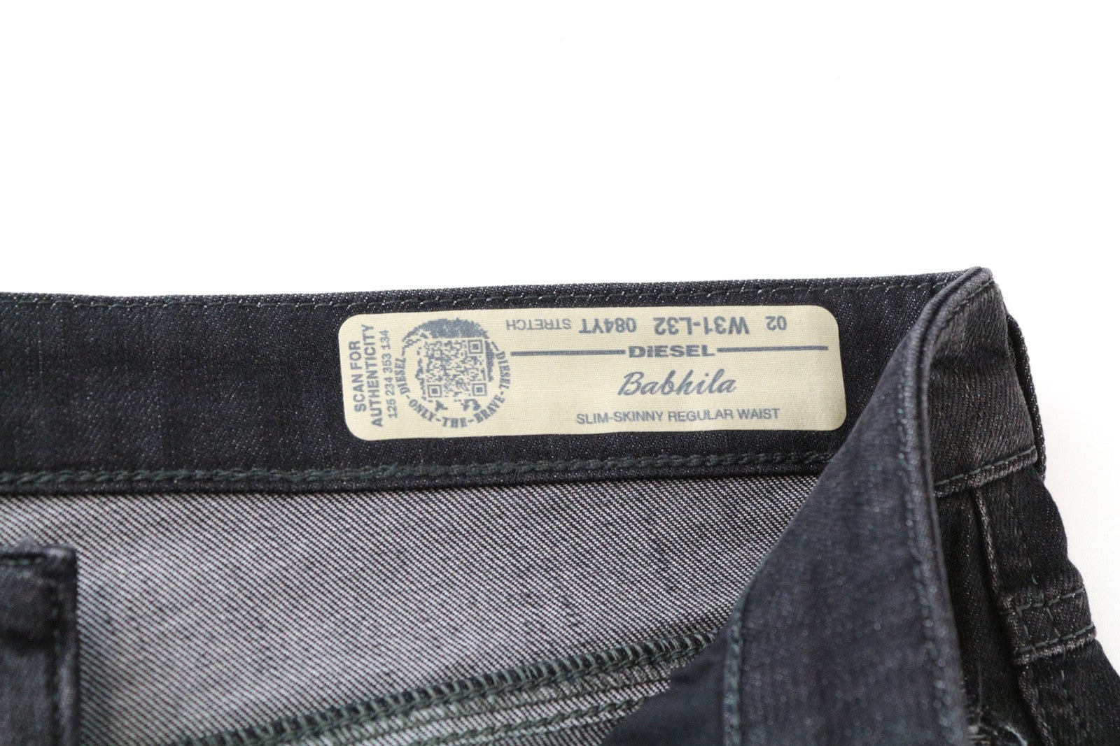 DIESEL Babhila 084YT Women's Skinny Jeans W31/L32 Distressed Stretch Fit Grey