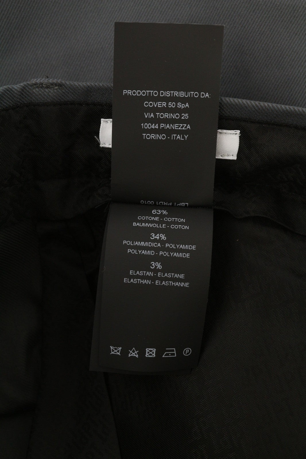 PT TORINO Gamma Men Trousers 50 W34 Dark Cargo Zip Pockets Touch Fasteners Hem