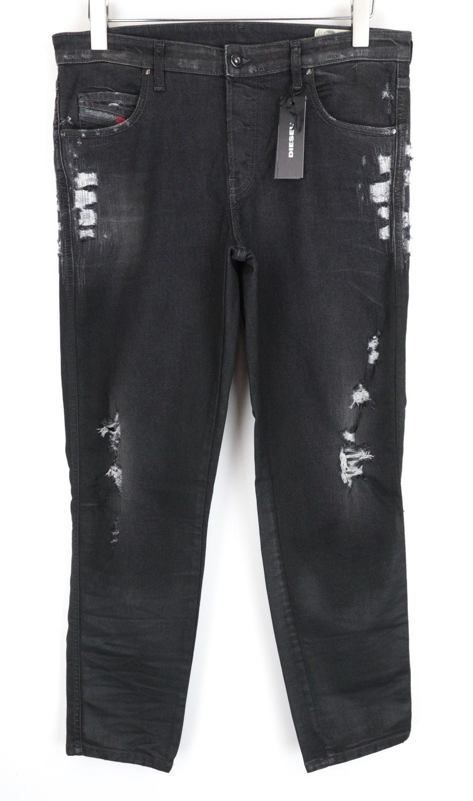 DIESEL Babhila 084YT Women's Skinny Jeans W32/L32 Grey Distressed Stretch Fit