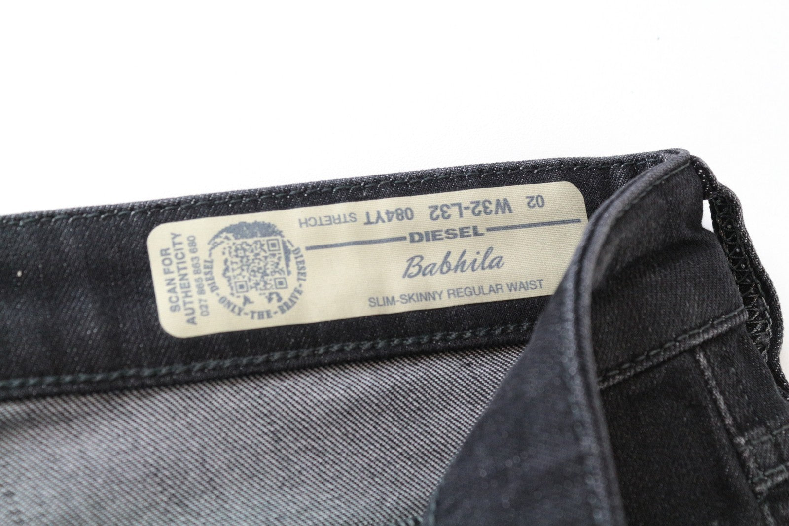 DIESEL Babhila 084YT Women's Skinny Jeans W32/L32 Grey Distressed Stretch Fit