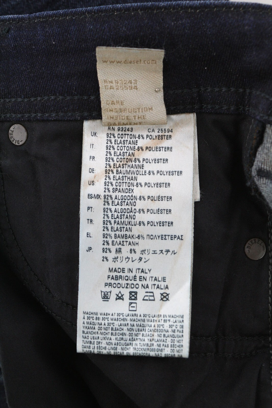 DIESEL D.N.A. Reen 0844T Women Jeans W23/L30 Regular Straight Regular RRP€200