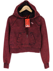 DIESEL D-Angy-Hood-Ne Women Hoodie M Burgundy Washed Kangaroo Pocket RRP€299