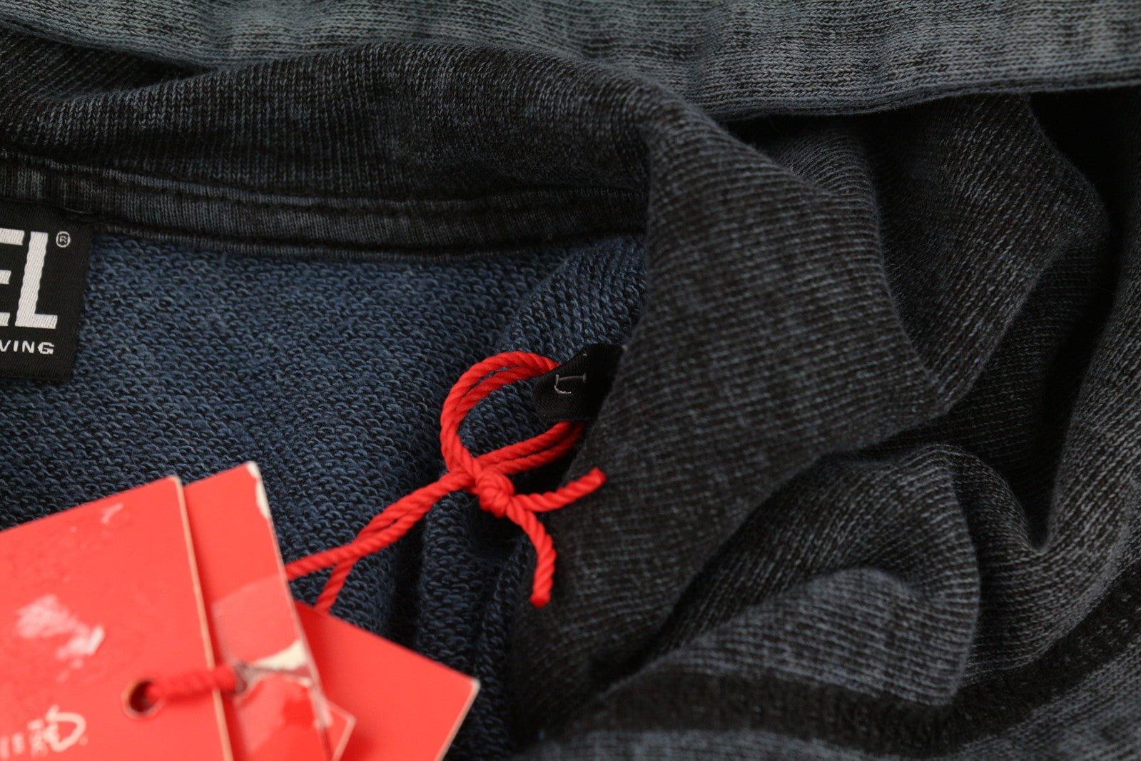 DIESEL S-Ginn-Hood-E1 Men Hoodie L Dark Washed Pullover Kangaroo Pocket RRP€195