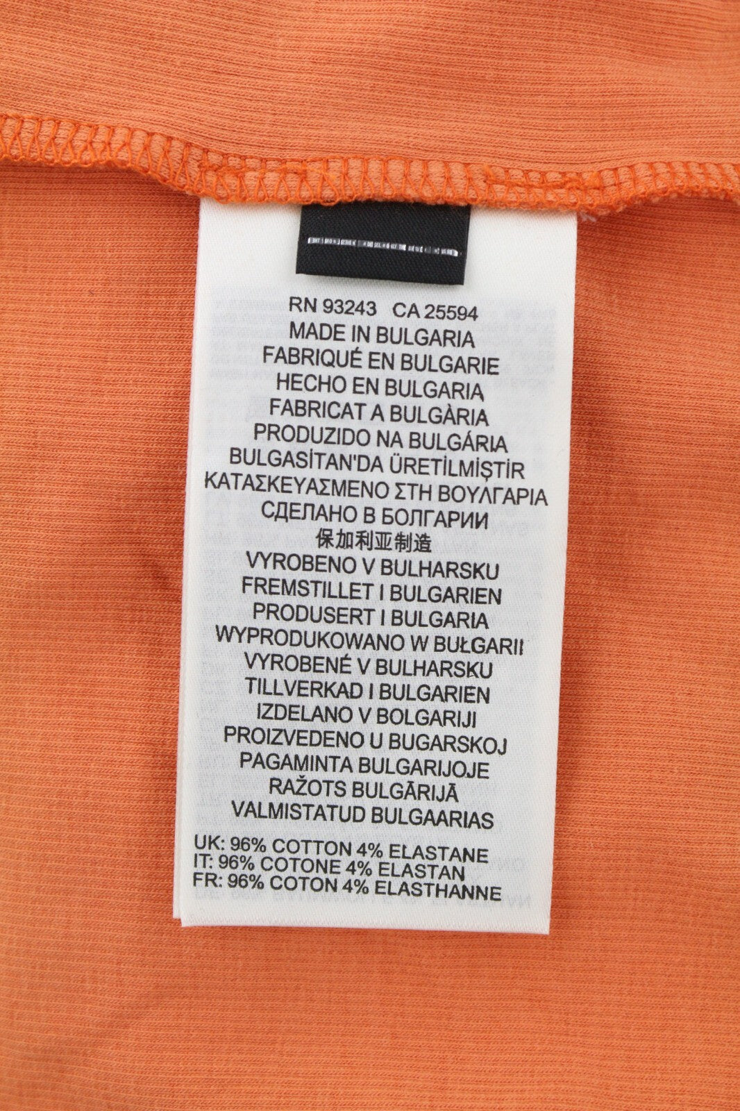 DIESEL T-Ballet-D Women T-Shirt S Orange Long Sleeve Round Neck Stretch RRP€100