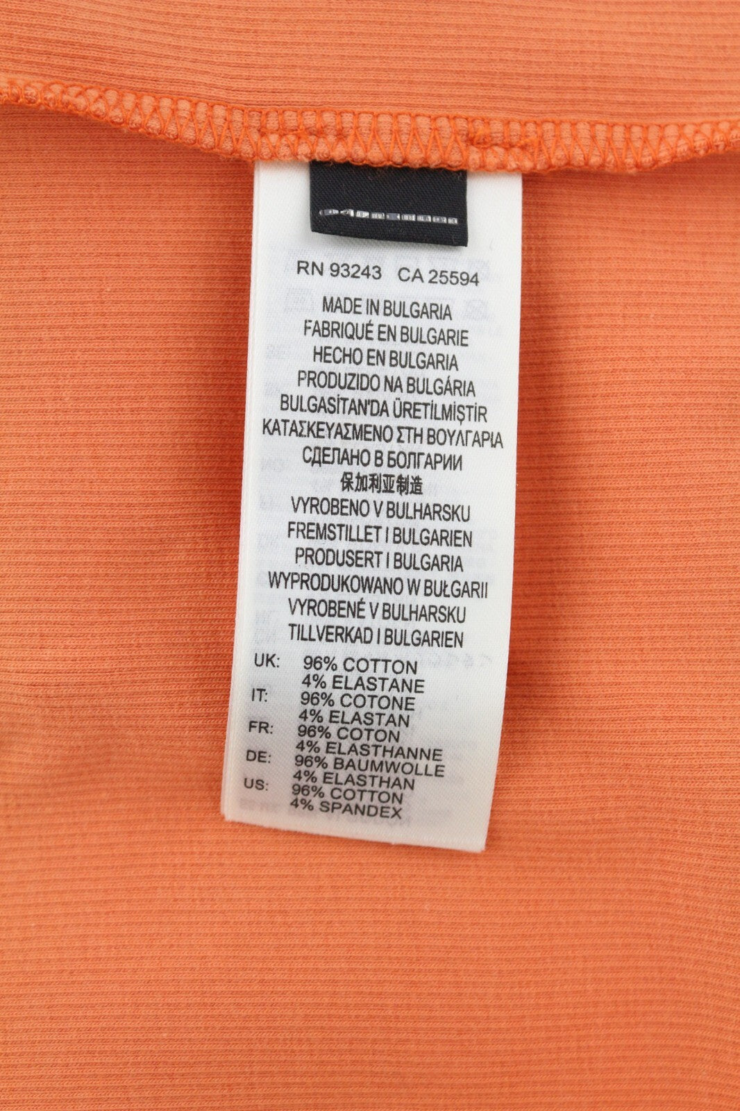 DIESEL T-Ballet-D Women T-Shirt M Orange Long Sleeve Round Neck Stretch RRP€100