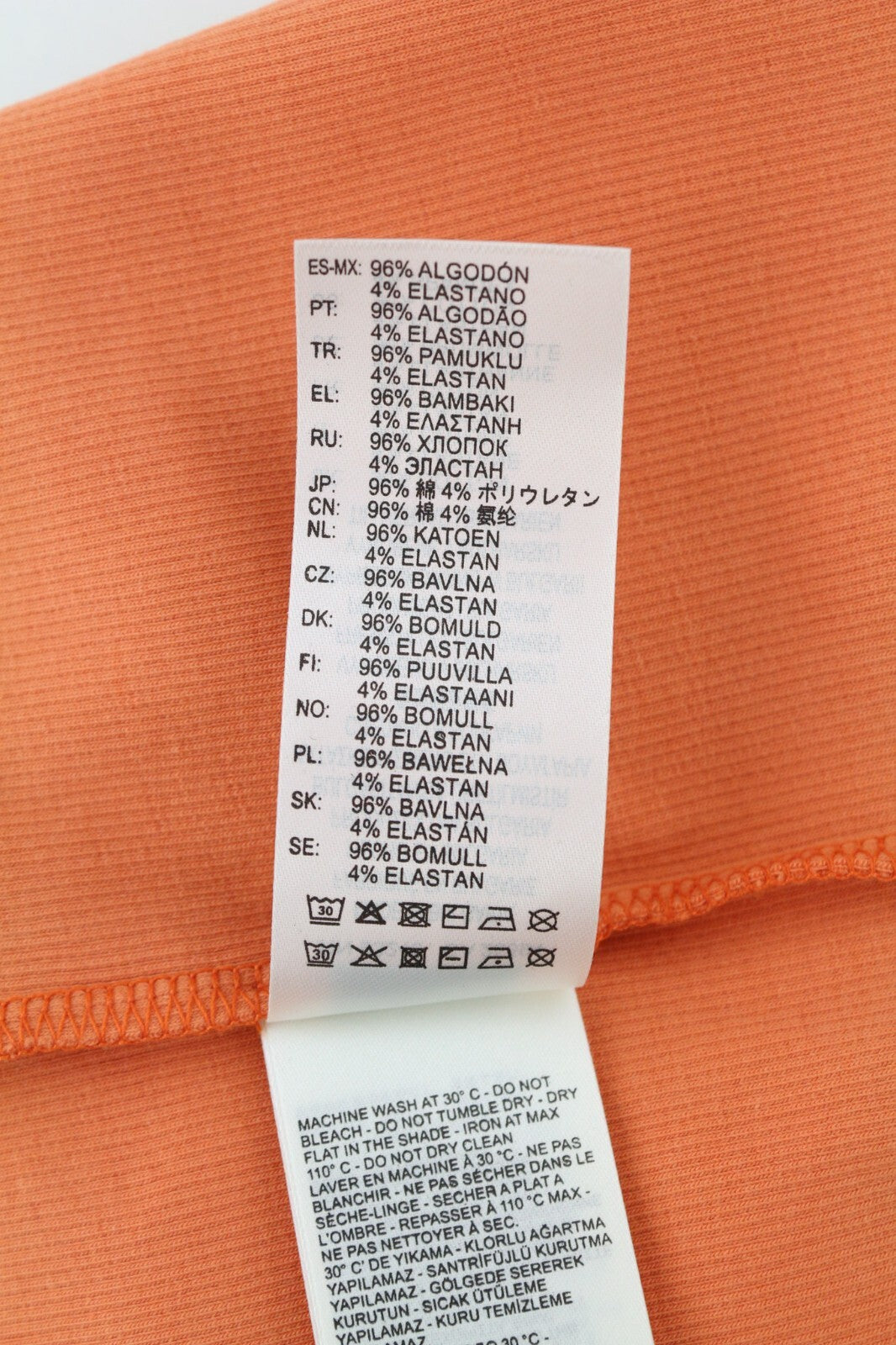 DIESEL T-Ballet-D Women T-Shirt M Orange Long Sleeve Round Neck Stretch RRP€100