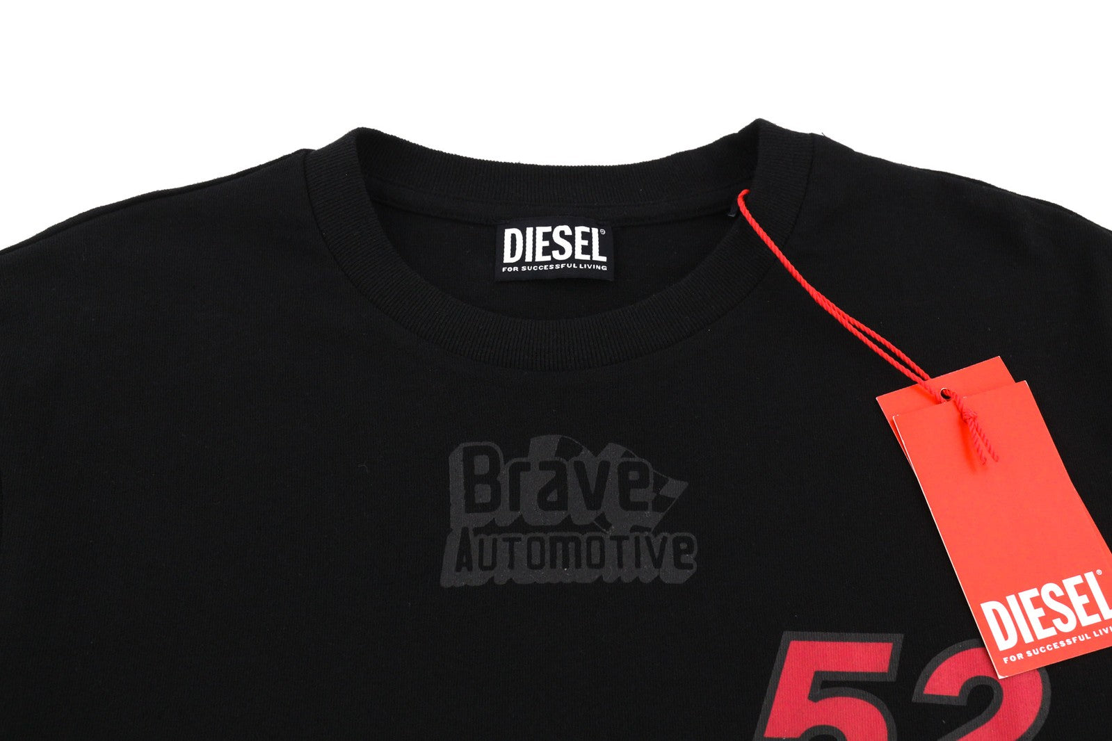 DIESEL T-Just-LS-C3 Men Sweatshirt L Black Pullover Crew Neck Long Sleeve Logo