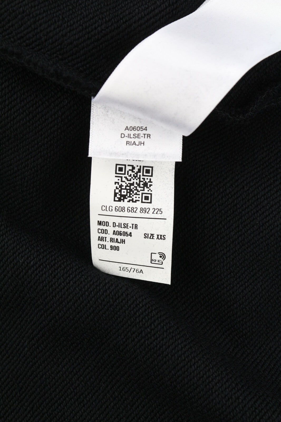 DIESEL D-Ilse-TR Women Dress 2XS Black Long Sleeve Hooded Front Logo RRP€160