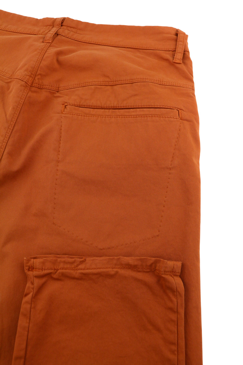 NUDIE Khaki Slim Men Trousers W31/L32 Organic Warm Orange Zip Fly Logo Chino