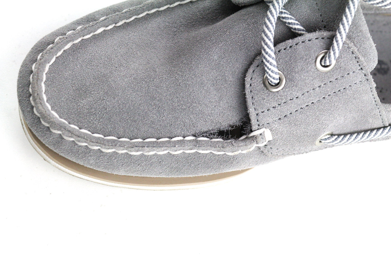 TIMBERLAND A43W1 Men Shoes EU45 UK10.5 Grey Leather Slip Boat Loafer Almond Toe