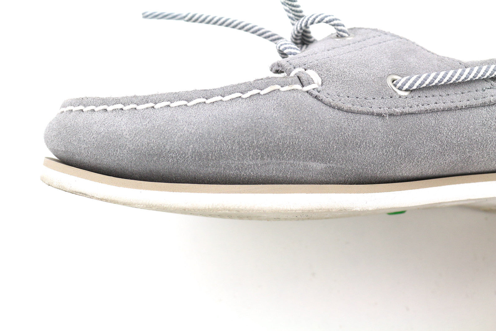 TIMBERLAND A43W1 Men Shoes EU45 UK10.5 Grey Leather Slip Boat Loafer Almond Toe