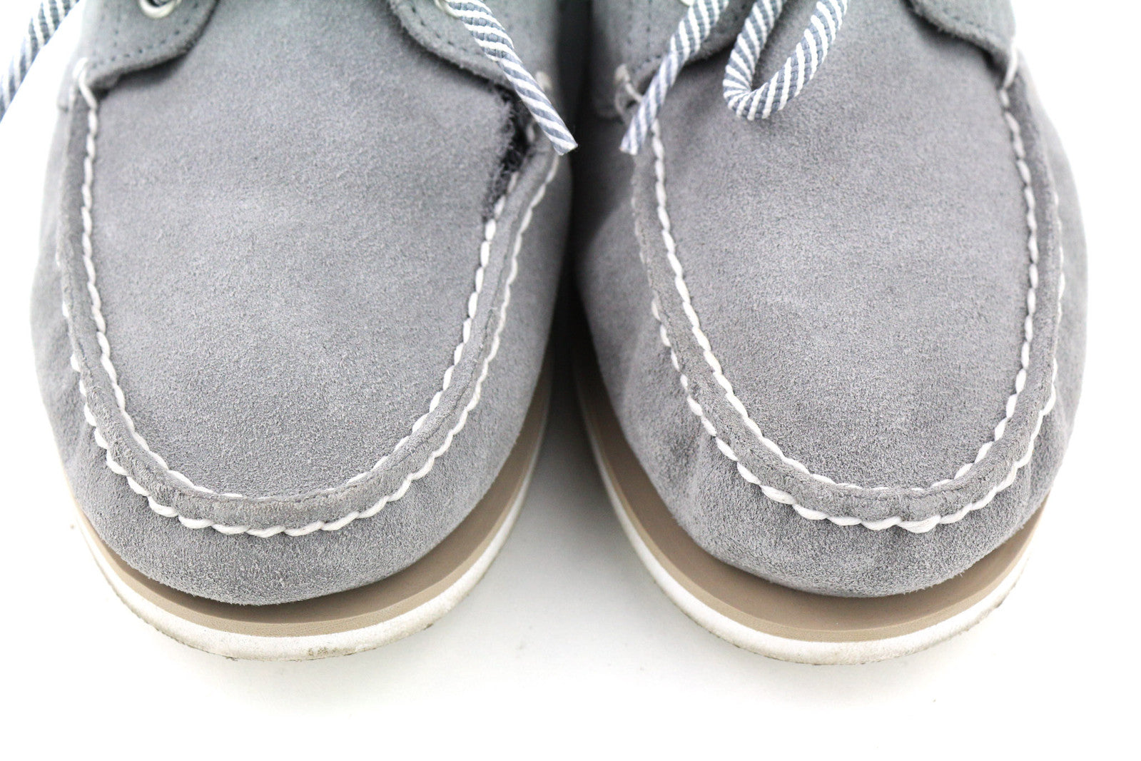 TIMBERLAND A43W1 Men Shoes EU45 UK10.5 Grey Leather Slip Boat Loafer Almond Toe