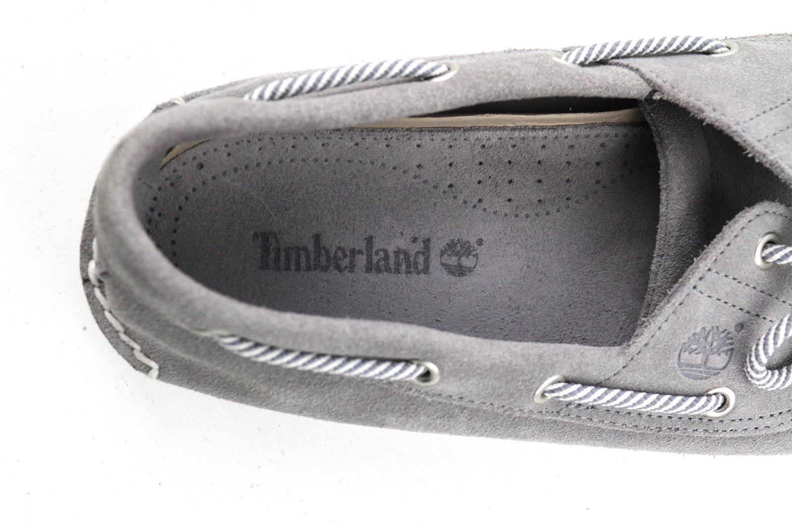TIMBERLAND A43W1 Men Shoes EU45 UK10.5 Grey Leather Slip Boat Loafer Almond Toe