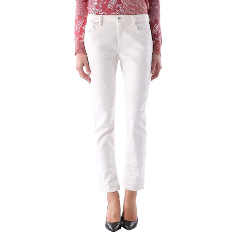DIESEL Rizzo-NE 0672D W25 White Cotton Stretch Jogg Slim Fit Women's Jeans