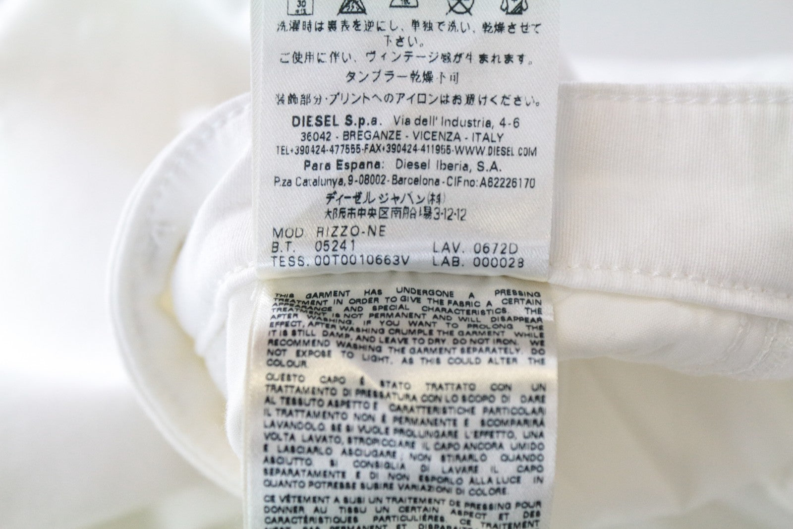 DIESEL Rizzo-NE 0672D W25 White Cotton Stretch Jogg Slim Fit Women's Jeans