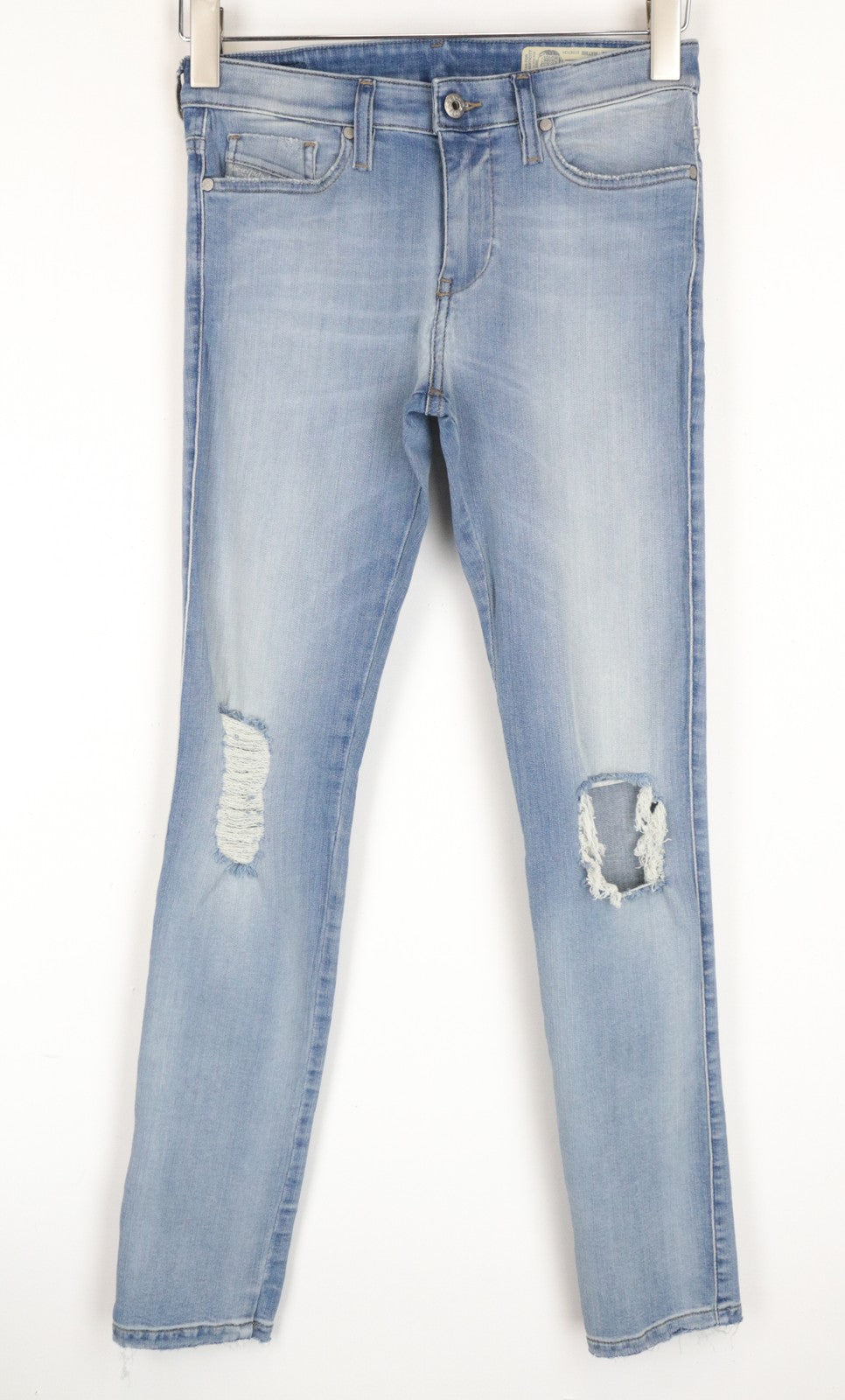 DIESEL Skinzee R4TM8 W26/L30 Blue Ripped Slim Skinny Stretch Fit Women's Jeans