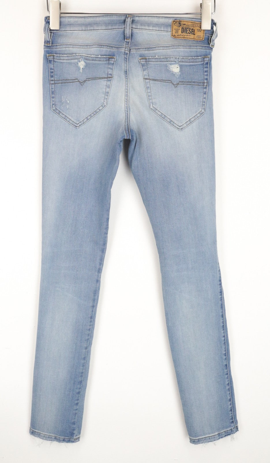 DIESEL Skinzee R4TM8 W26/L30 Blue Ripped Slim Skinny Stretch Fit Women's Jeans